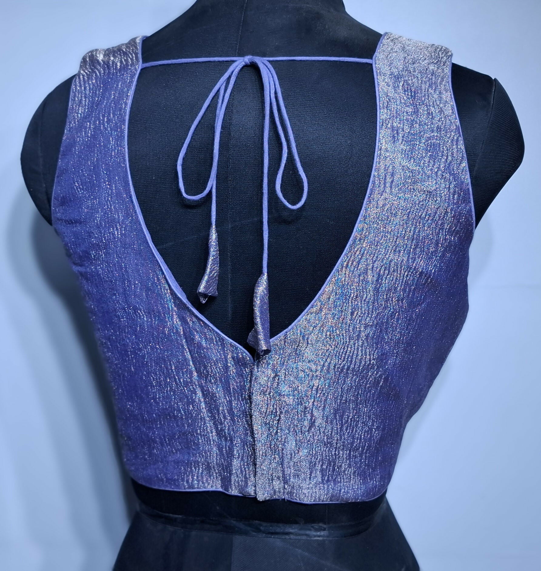 Kia Fashions Lilac Crush Tissue Self Design Readymade Blouse