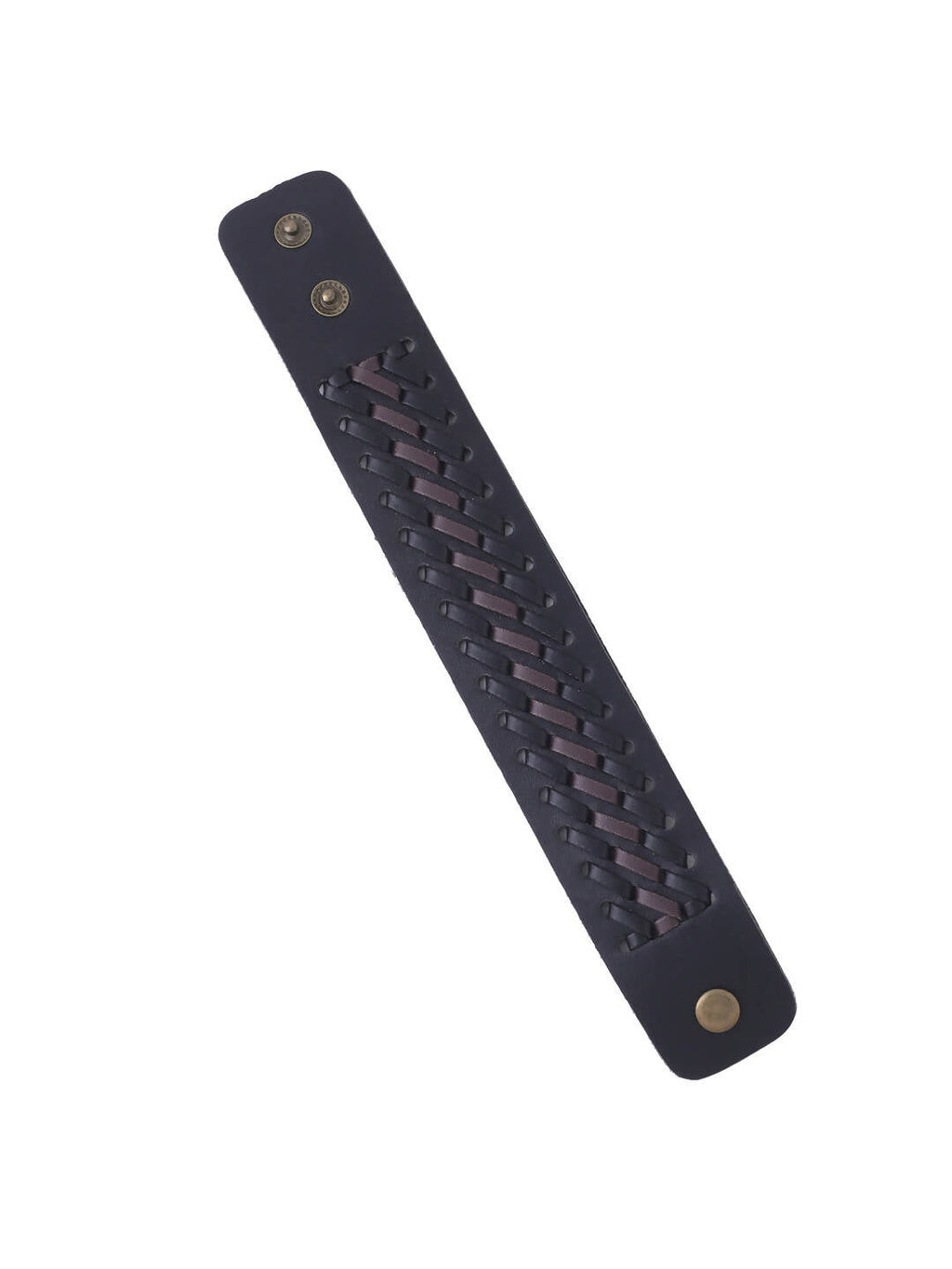NVR Men's Black Leather Bracelet