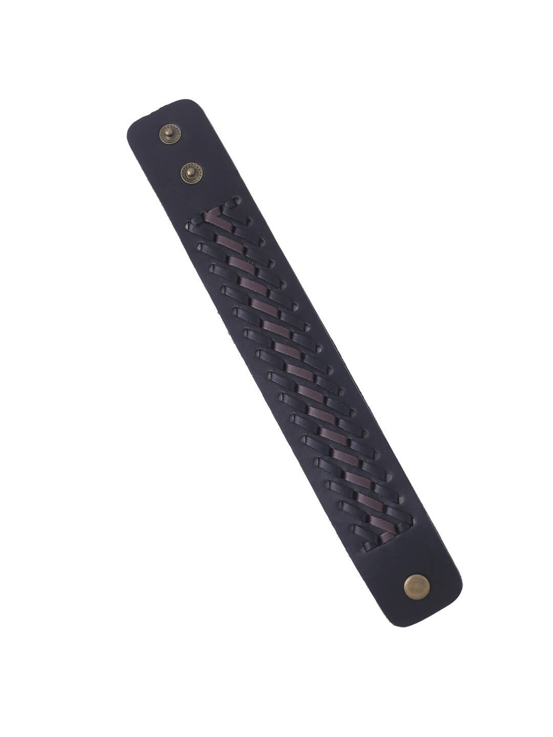 NVR Men's Black Leather Bracelet