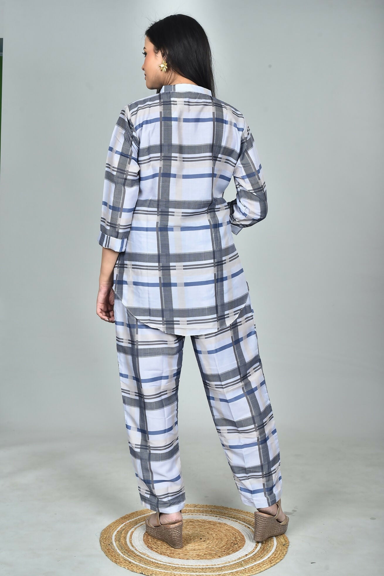 Morchari Digital Print Semi Muslin Co-Ord Set Top & Trouser-Multicolor