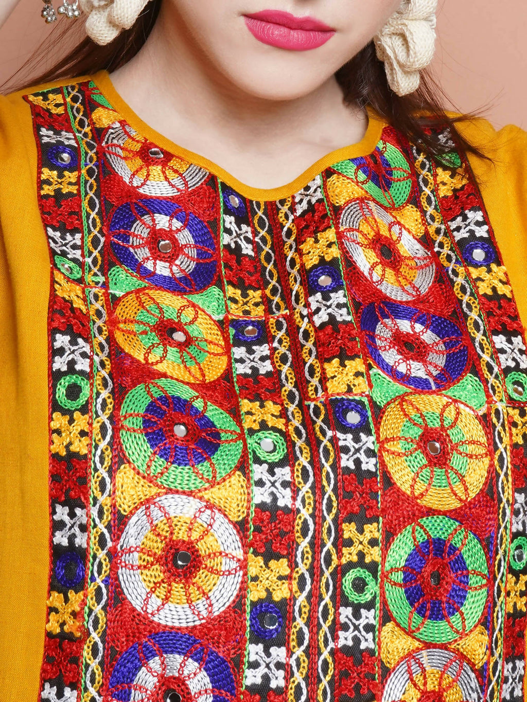 Women Republic Mustard Cotton Kurta Set