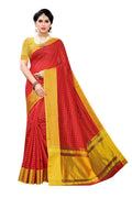 Vamika Red Cotton Silk Weaving Saree (Manipuri Red)