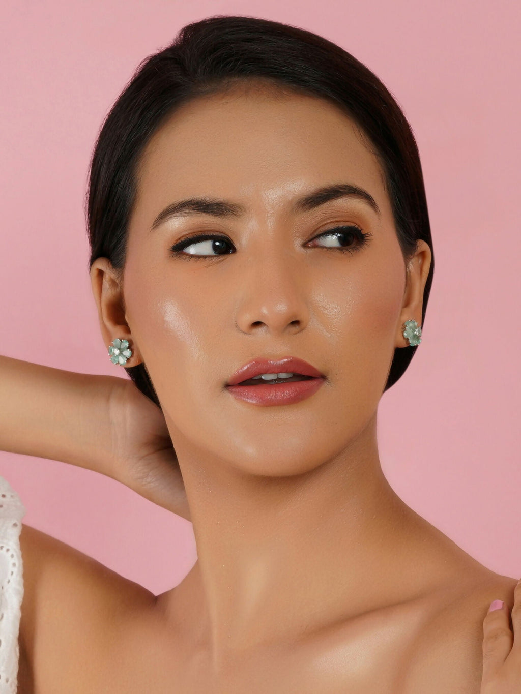 stone stud (mint green ) - Ruby Raang