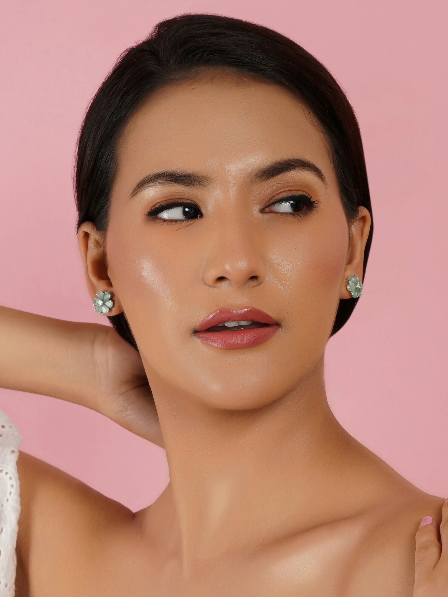 stone stud (mint green ) - Ruby Raang