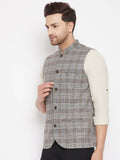 Even Apparels Multi Merino Men's Nehru Jacket-Contrast Lining-Free Pocket Square
