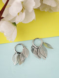 NVR Women Gold-Toned Leaf Shaped Drop Earrings