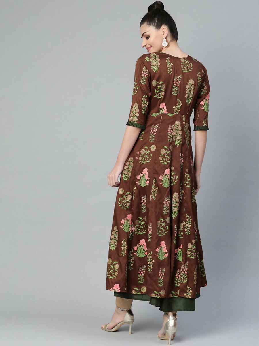 Ahalyaa Women's Traditional wear Kurta - Brown
