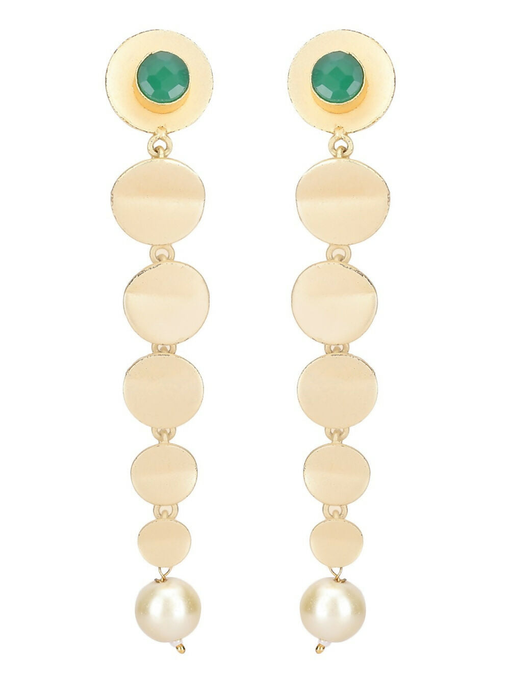 Joban Fashion Women Long Pattern Matte Gold Earrings