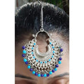 MS Fashion India Royal Blue Color Drops Traditional Maang Tikka