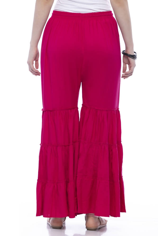 Mominos Fashion Reyon Cotton Magenta Palazzo