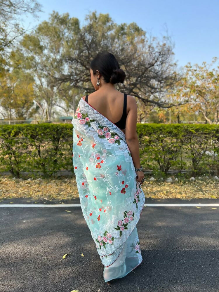 Vamsee Kamaljaal Sky Organza Saree