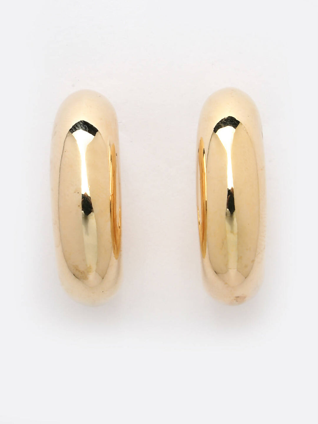 NVR Women Gold-Polished Circular-Shaped Half Hoop Earrings