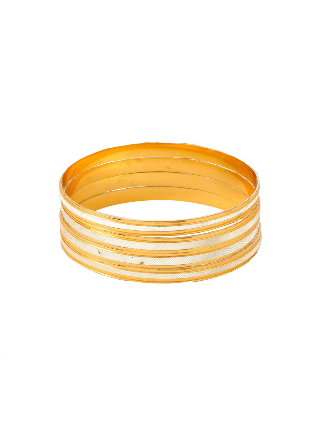 NVR Women's Set of 4 Gold-Polished Traditional Bangles