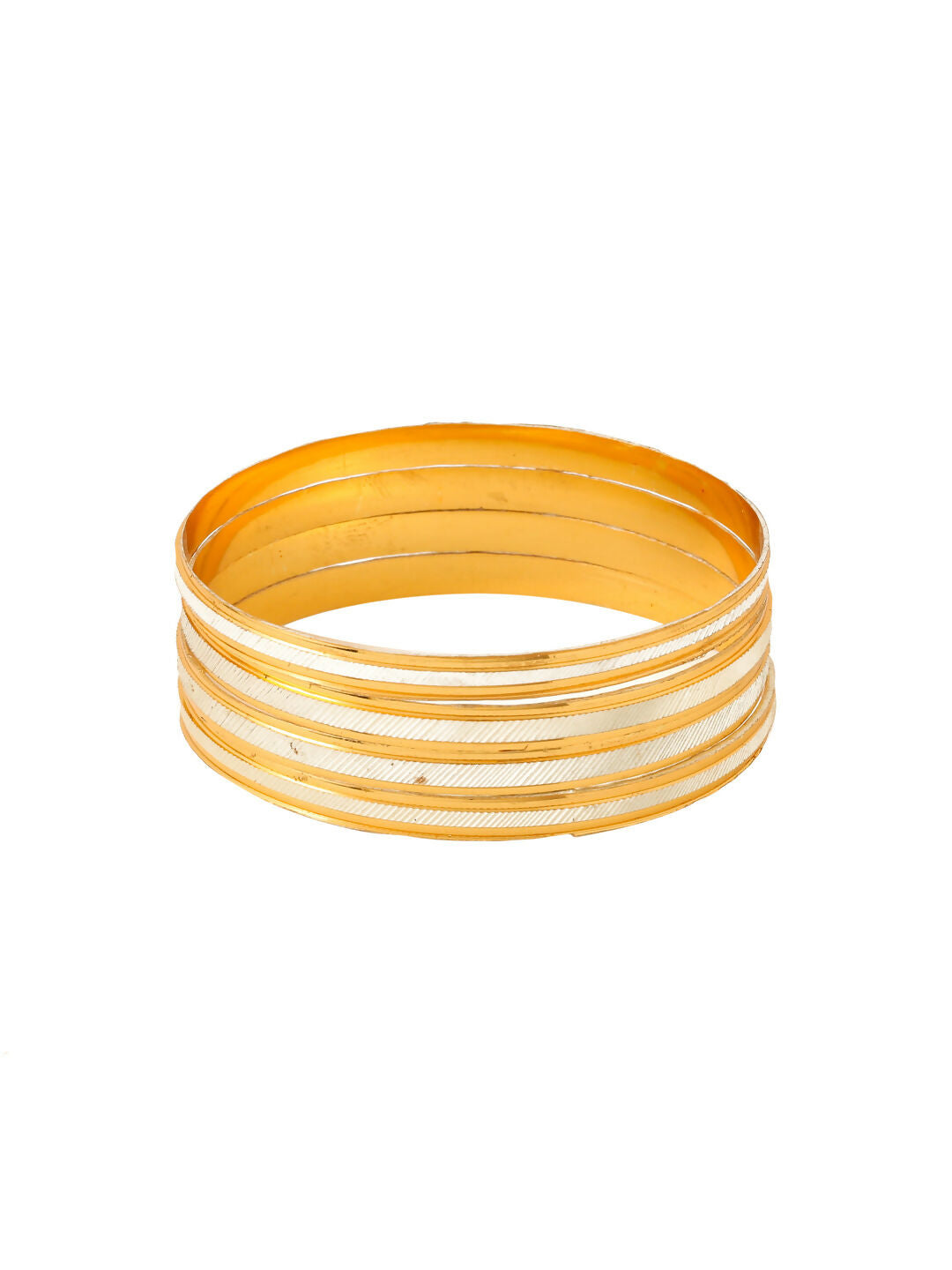NVR Women's Set of 4 Gold-Polished Traditional Bangles