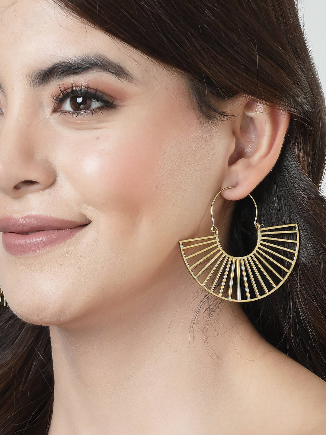 NVR Women Golden Hoop Earrings