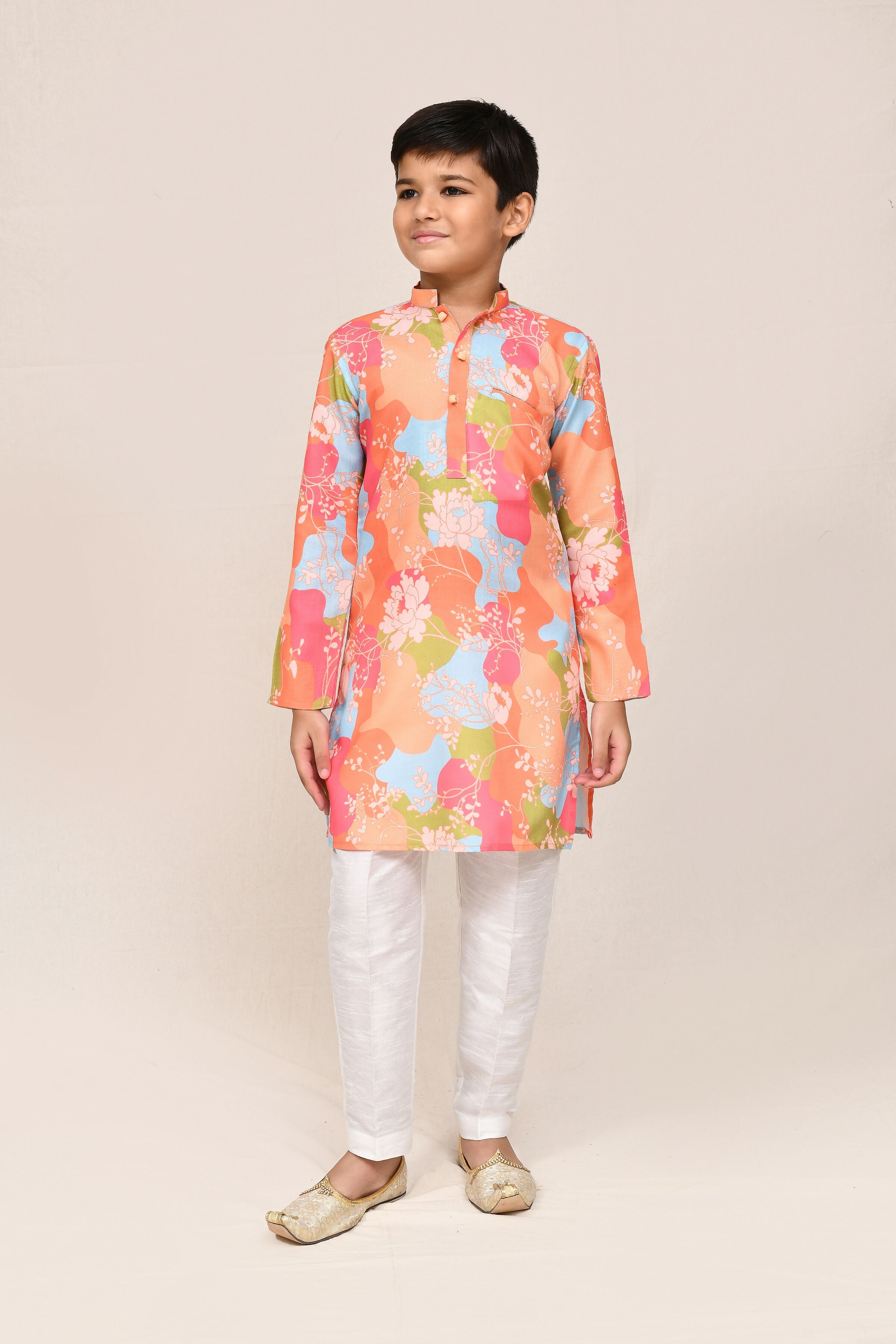 Joban Fashion Linen Cotton Multicolor Kurta With Straight Fit Pant