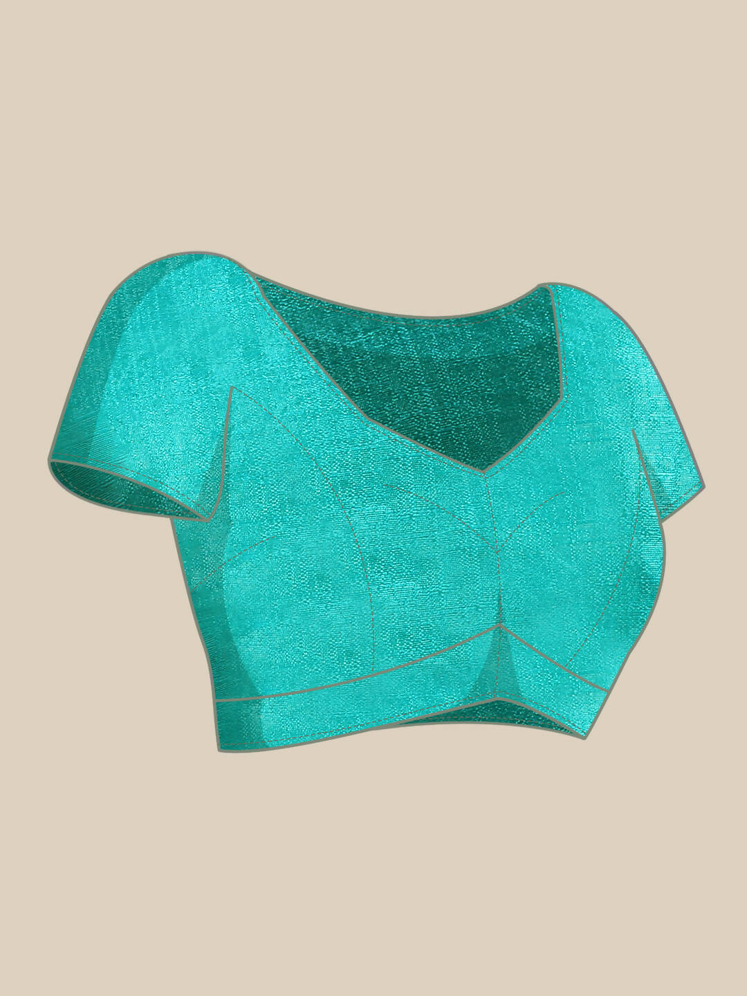 Sea Green Woven Design Net Saree with Blouse Piece - Kalamkari