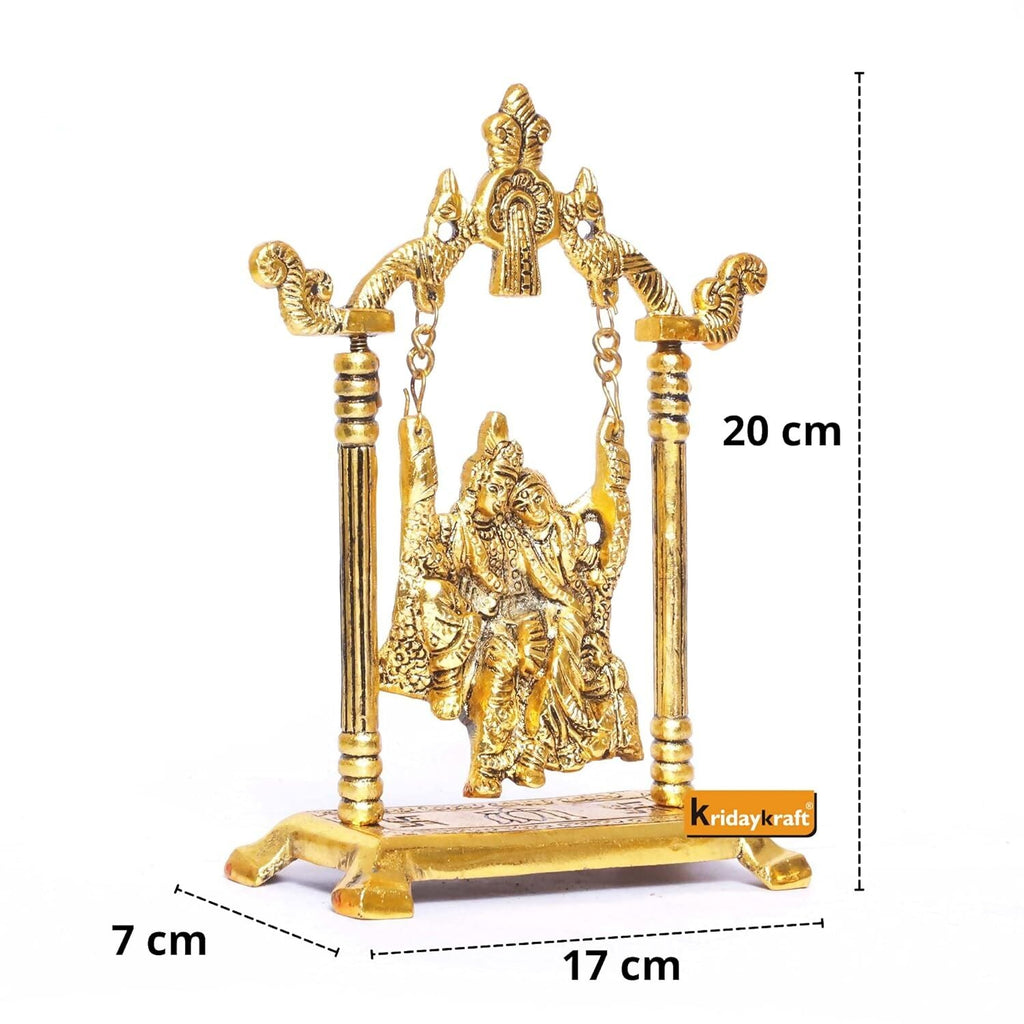 KridayKraft Radha Krishna on Swing jhula Metal Statue