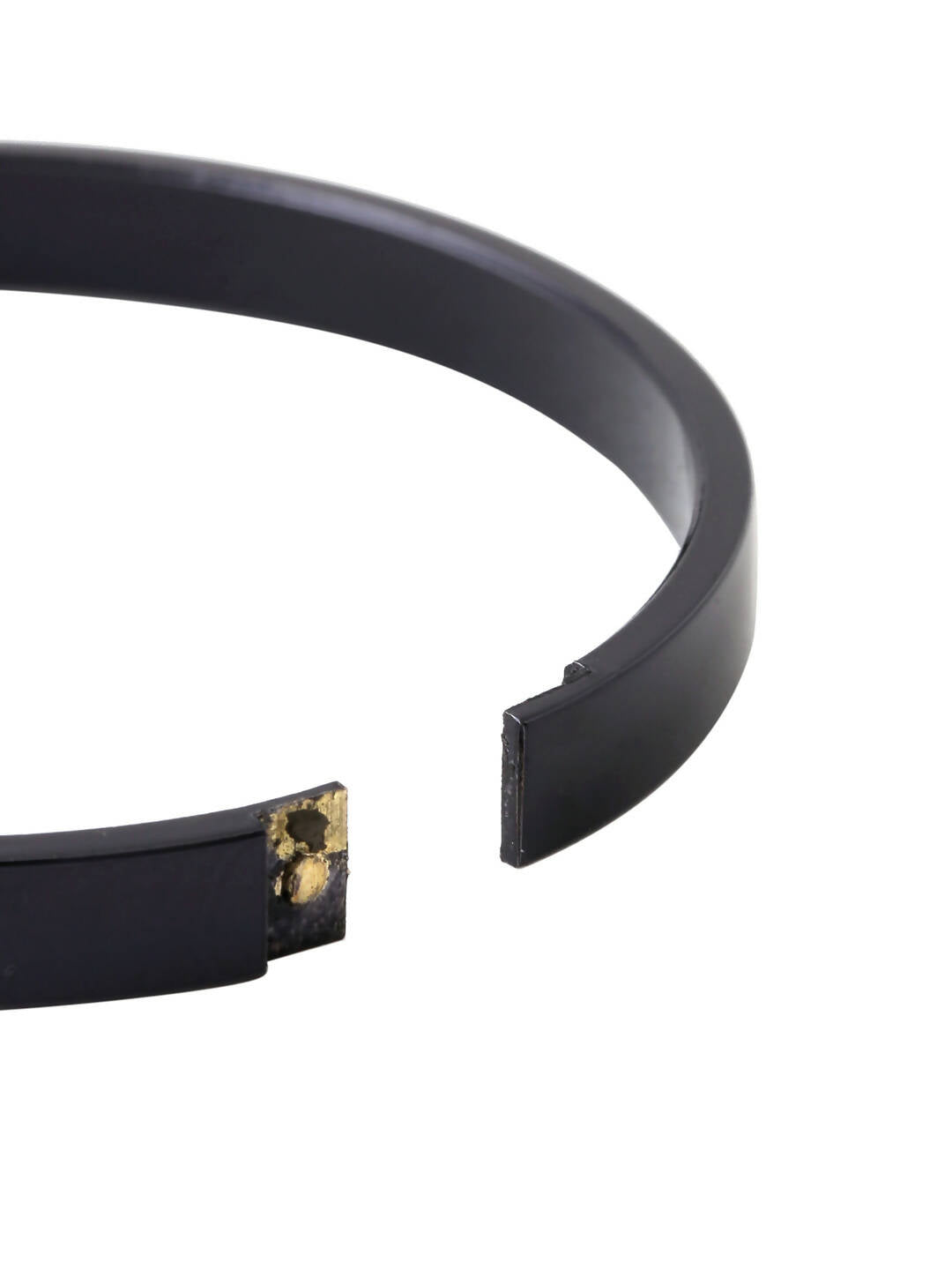NVR Men's Black Metal Interlock Kada Bracelet