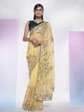 Cream Simmar Heavy Gotta Embroidery Work Saree with Unstitched Blouse - Vandini