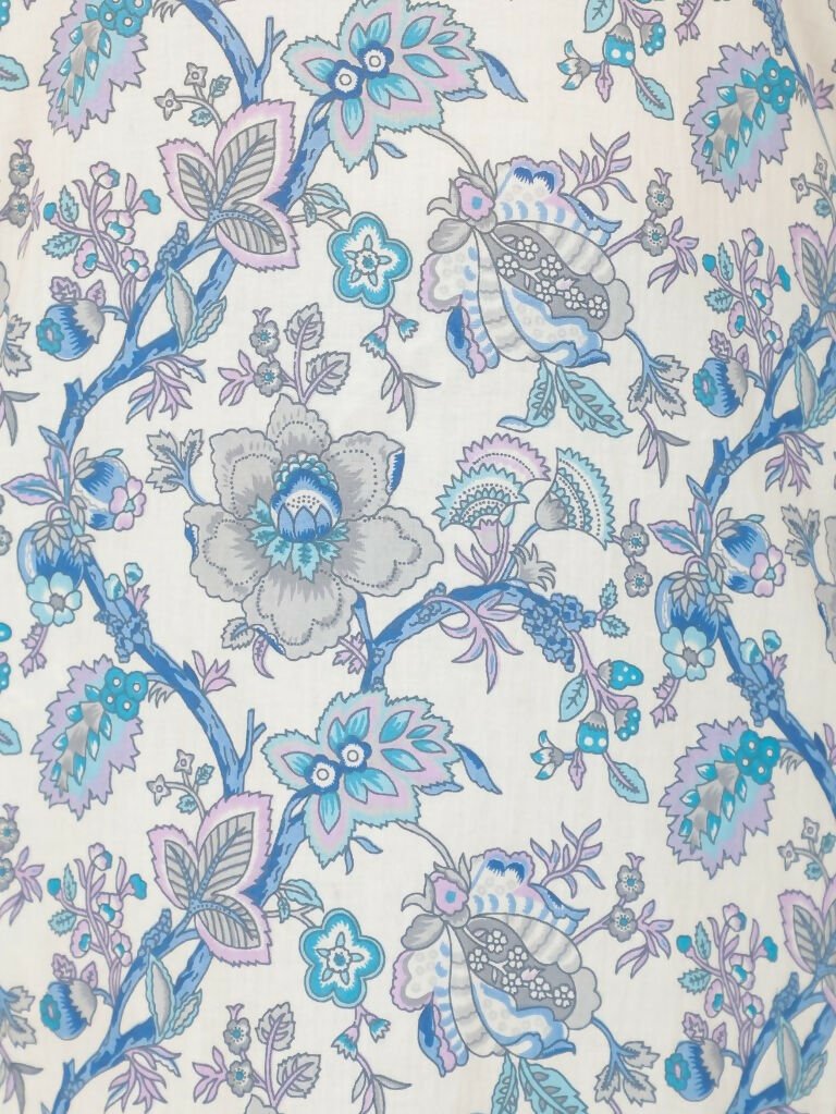Aramya Straight Soft Cotton Floral Print Women's Kurta - Blue