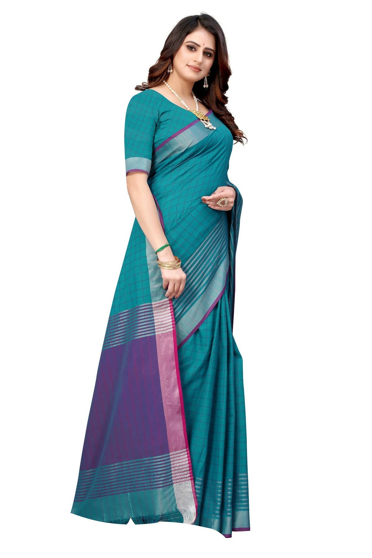 Vamika Blue Cotton Silk Saree