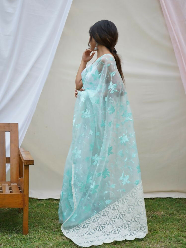 Vamsee Ishaq Sky Organza Saree