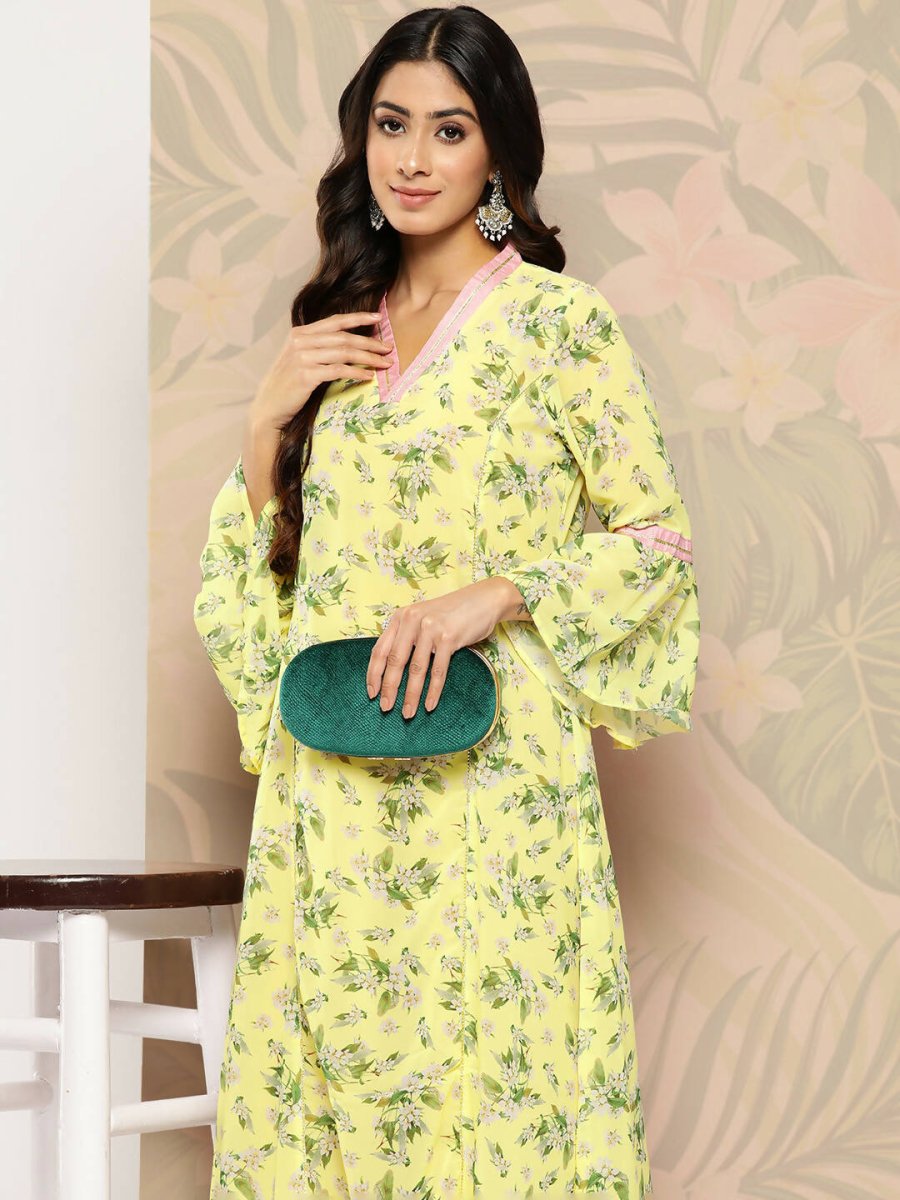 Ahalyaa Women's Traditional wear Kurta - Yellow