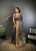 Joban Fashion Navy Blue Patola Soft Silk Patola Saree