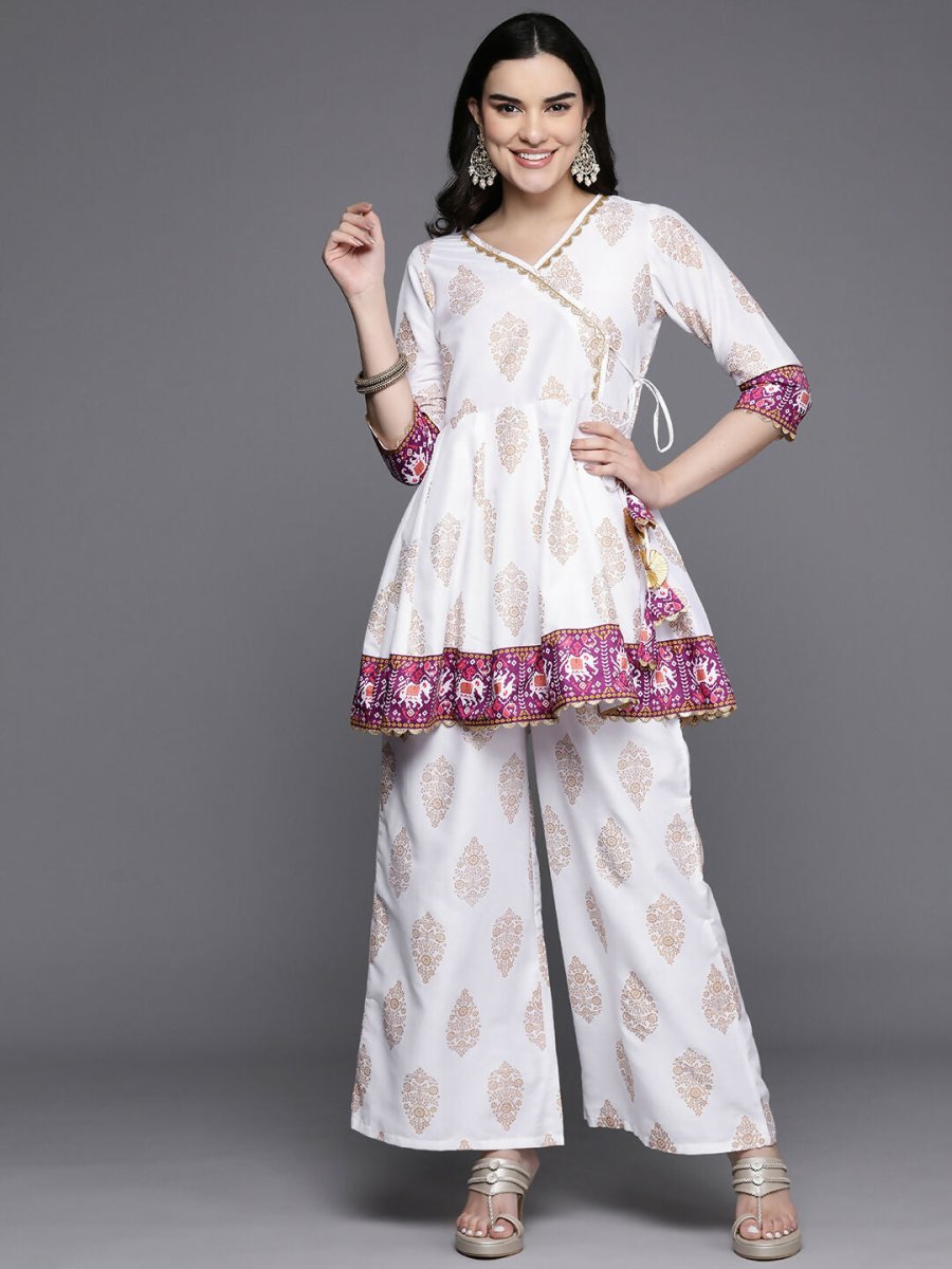 Ahalyaa Women's Traditional Wear Co-ods - White