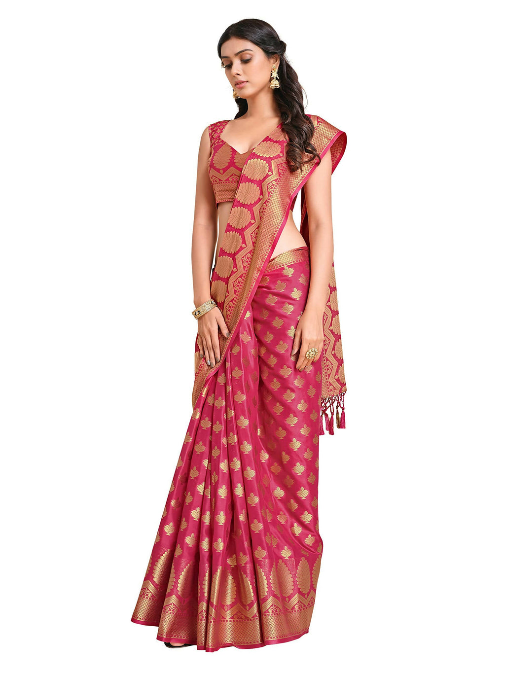 Mimosa Women's Mysore Silk Pink Saree