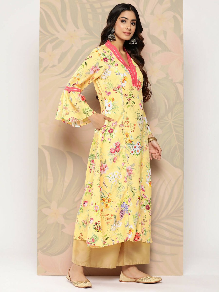 Ahalyaa Women's Traditional wear Kurta - Yellow