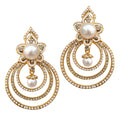 Gold-Polished Alloy Traditional Look Pearl Studded Earrings - The Pari