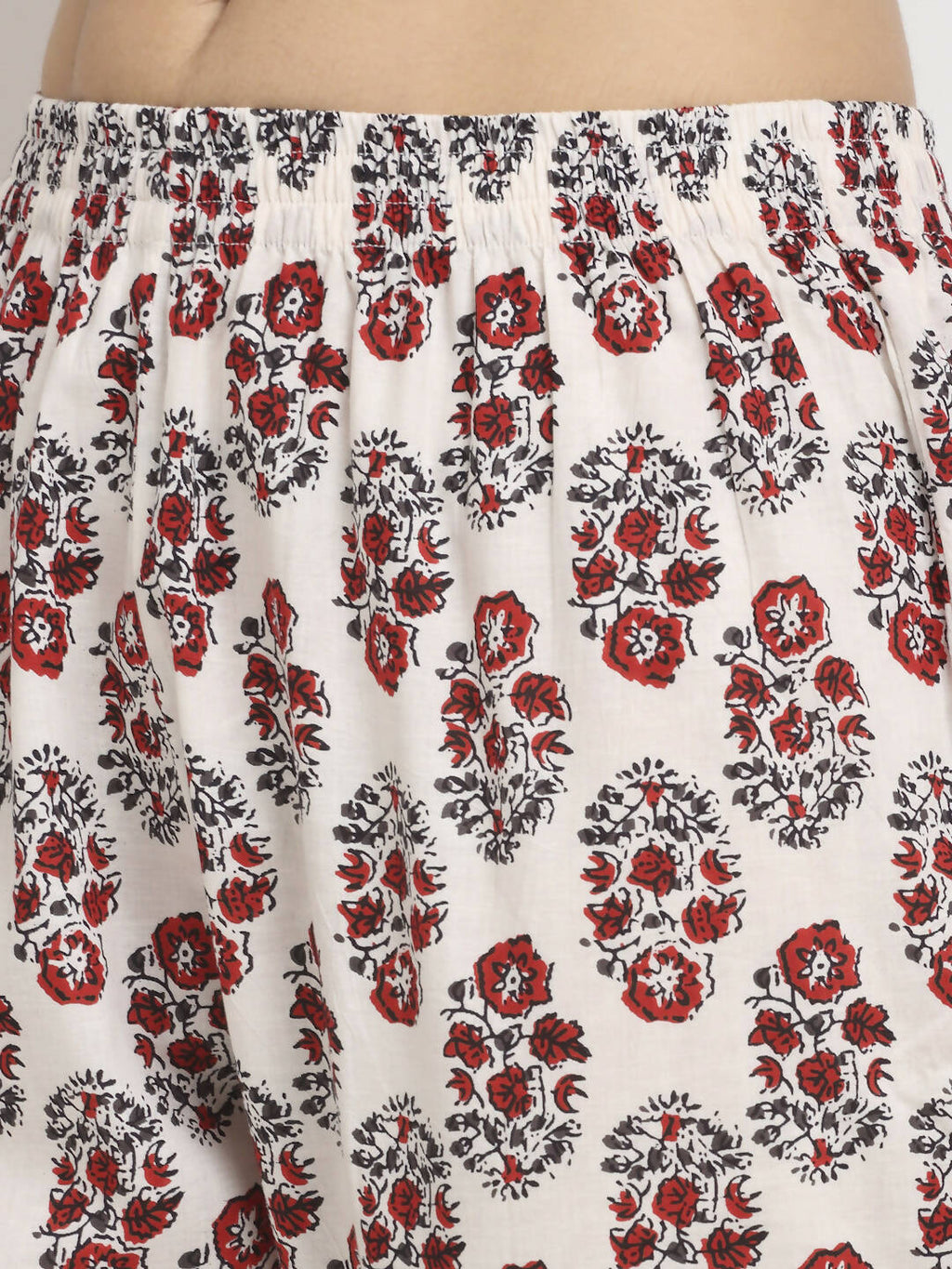 Rudra Bazaar Leaf Printed Anarkali Red Suit Set With Dupatta