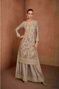 Festive Wear Ethnic Dusty Chinon Stitched Suit With Dupatta - Zeeya