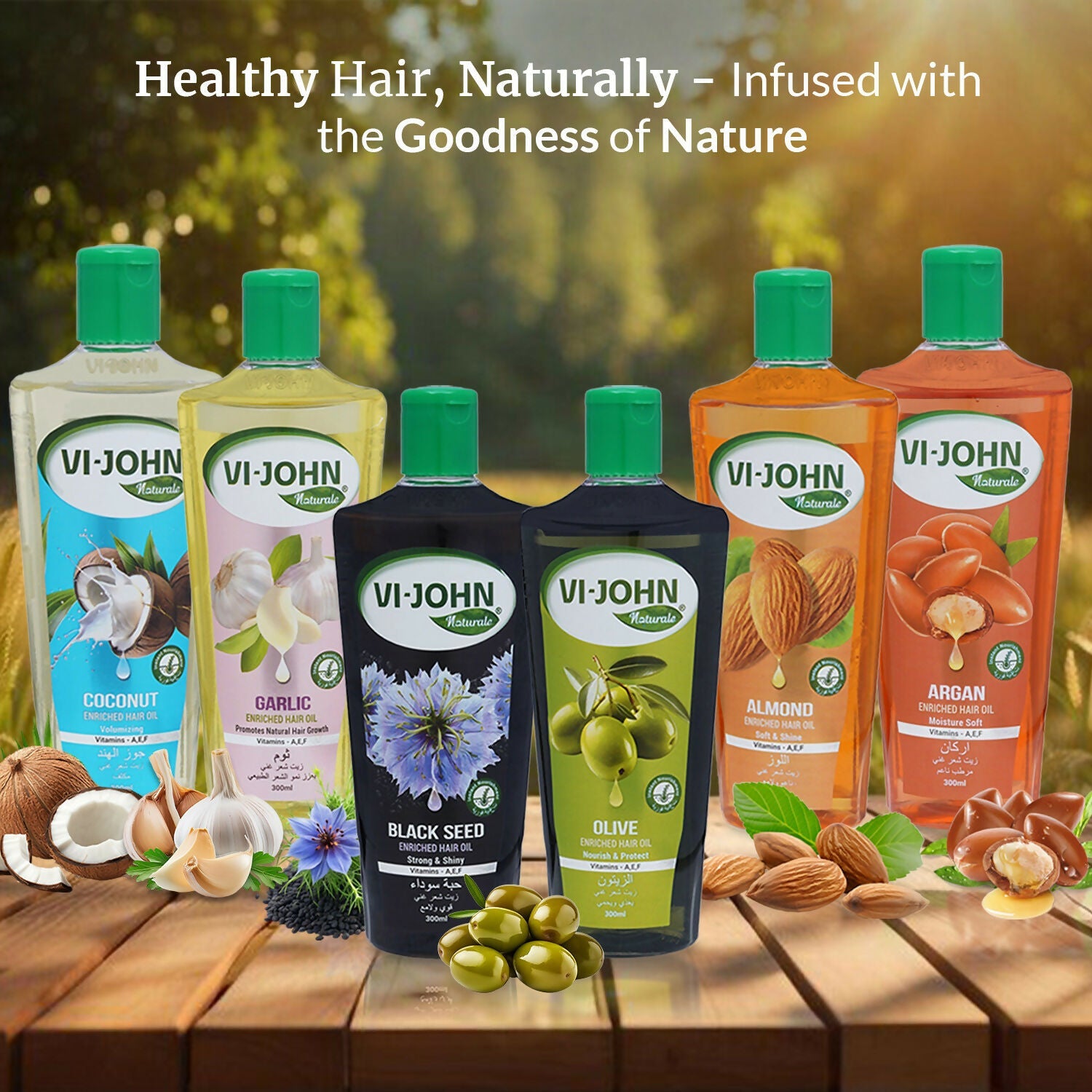VI-JOHN Naturale Olive Enriched Hair Oil Nourish & Protect with Vitamin A.E & F