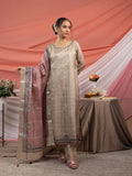 Yufta Tussar Silk Beige Kurta Dupatta Set