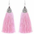 MS Fashion India Muskan Fancy Long Yarn Pink Tassel Earrings