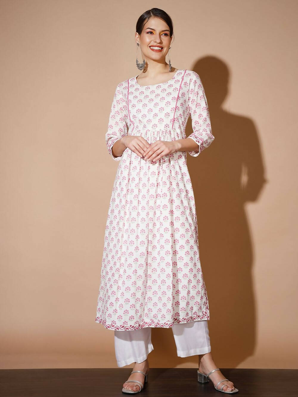 Myshka Women Lavender Printed Kurtas