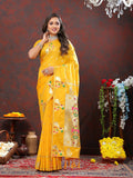 Lorenvalley Fashion Gold Soft Paithani Silk Woven Design Gold Zari Meenakari Weaving Saree