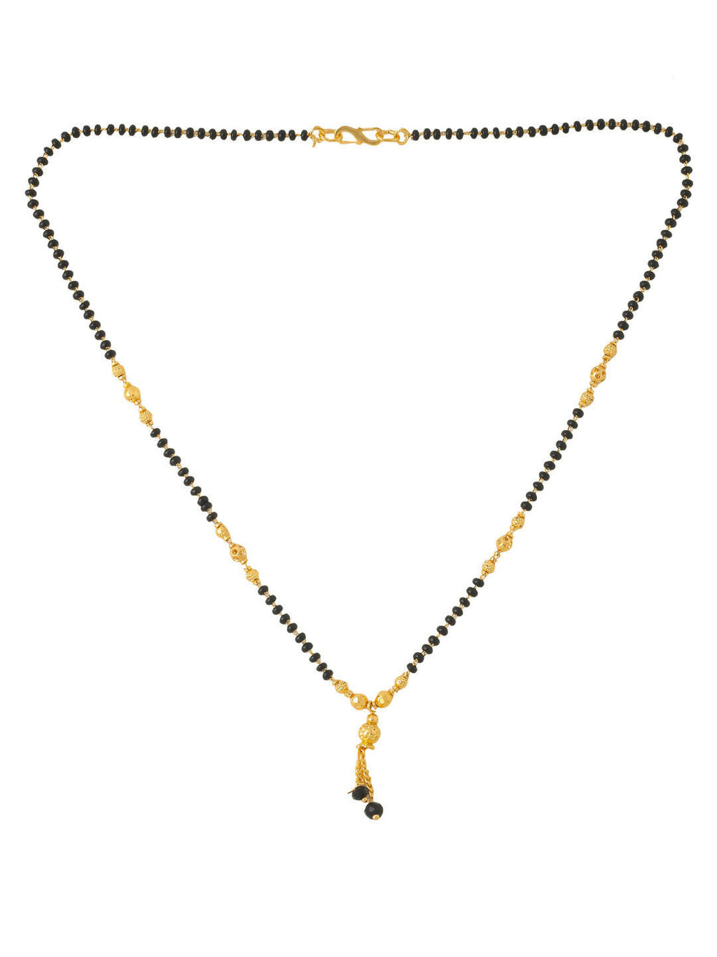 NVR Women Ethnic Gold-Polished Beaded Mangalsutra