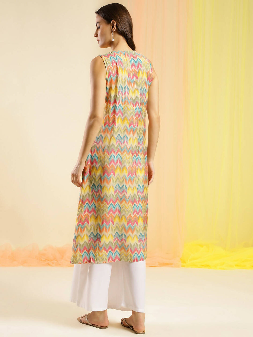Women Multicolor Angrakha Poly Chanderi Printed Kurta - Shurma