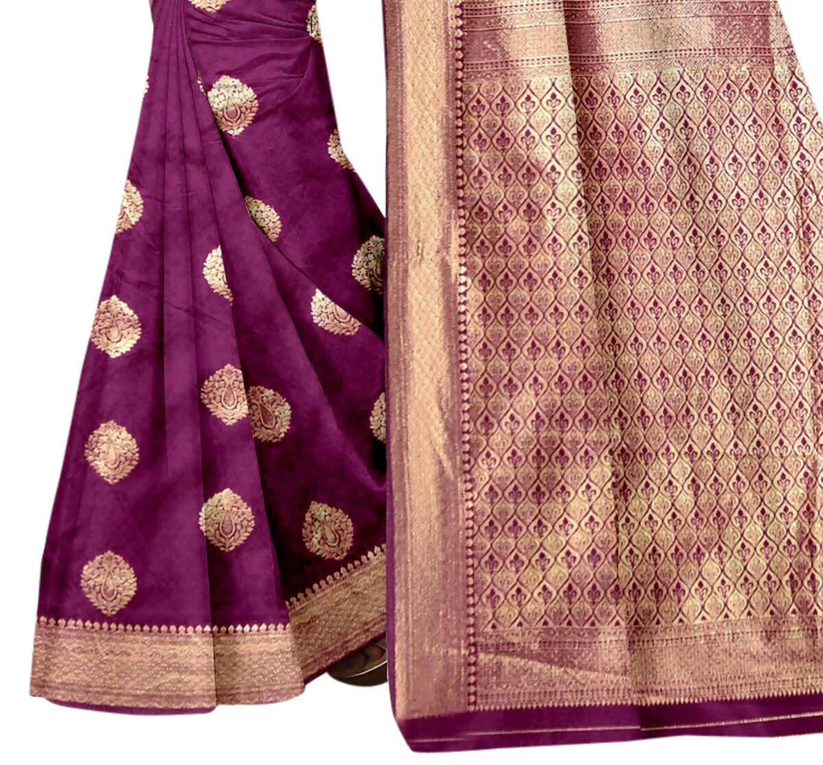 Vamika Weaving Banarasi Jacquard Purple Saree