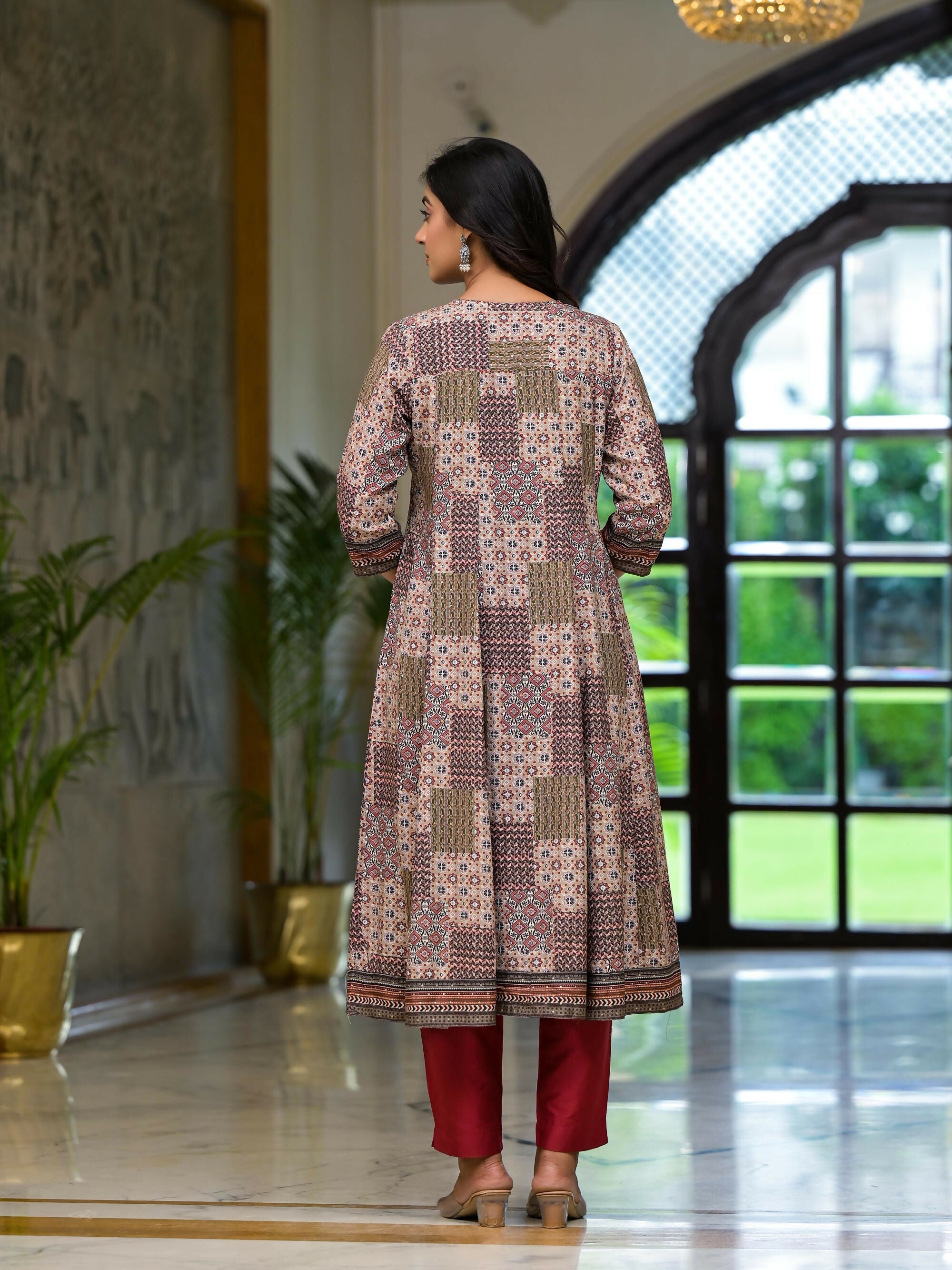Juniper Women's Multi Color Ethnic Motif Printed Muslin Kurta Pant And Dupatta Set With Coins Thread & Mirror Work