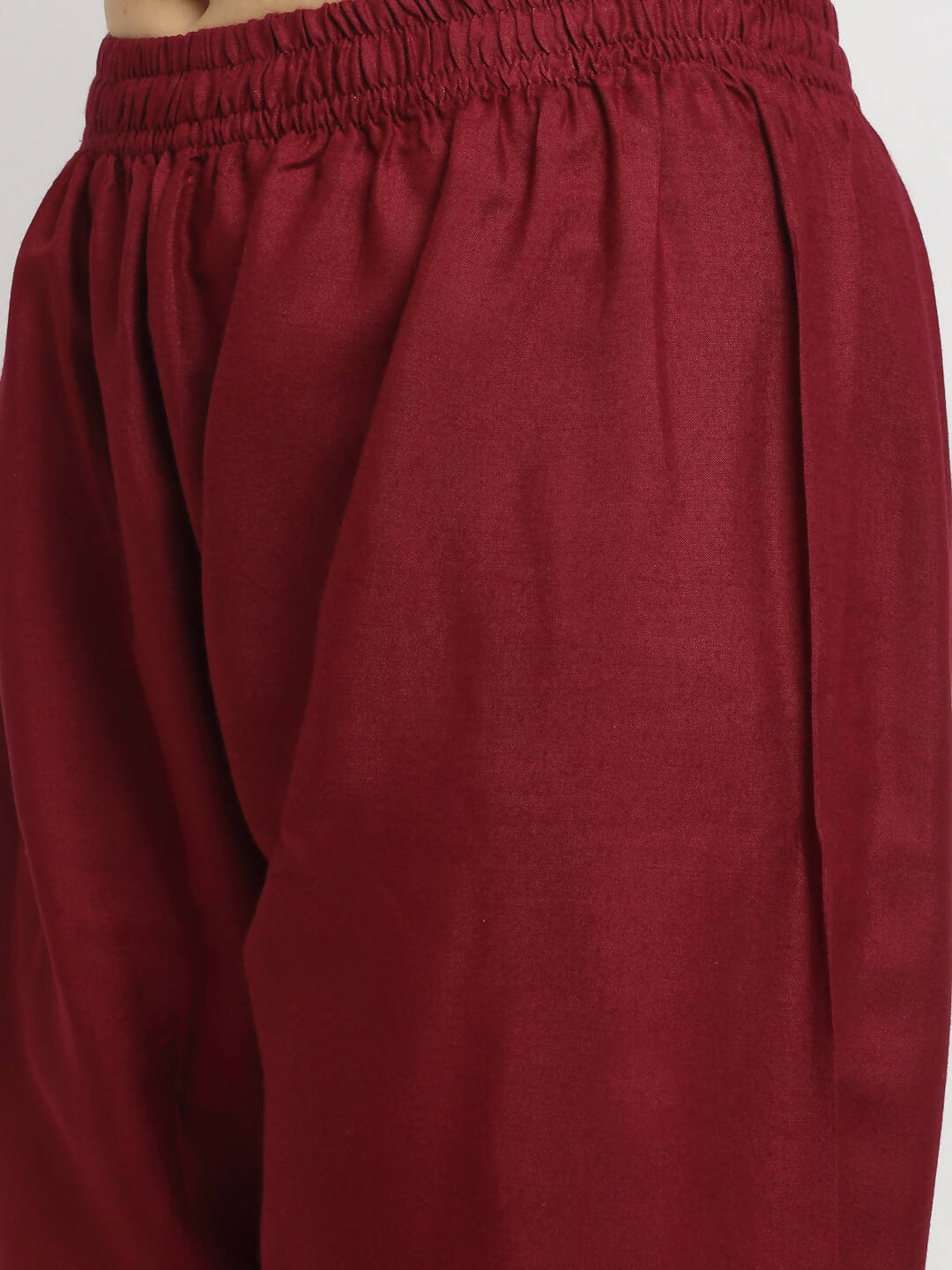 Rudra Bazaar Wine Angrakha Style Flared Anarkali Kurta with Pyjamas & Dupatta