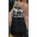 MS Fashion India Latest Fashion Black Hanging Threads In Jhumka Earrings