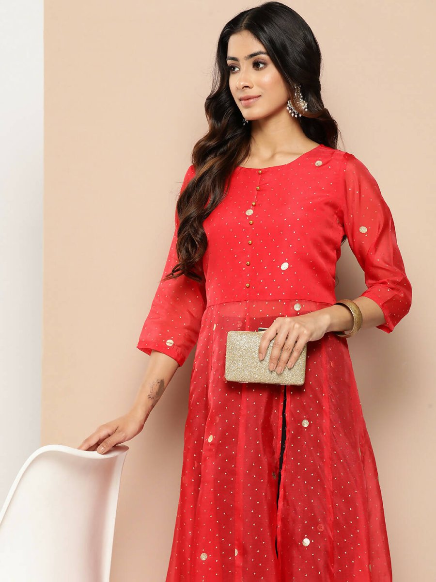 Ahalyaa Womens Kurta Set - Red