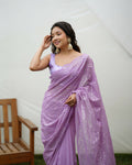 Vamsee Trending Sequins .2 Purple Georgette Saree