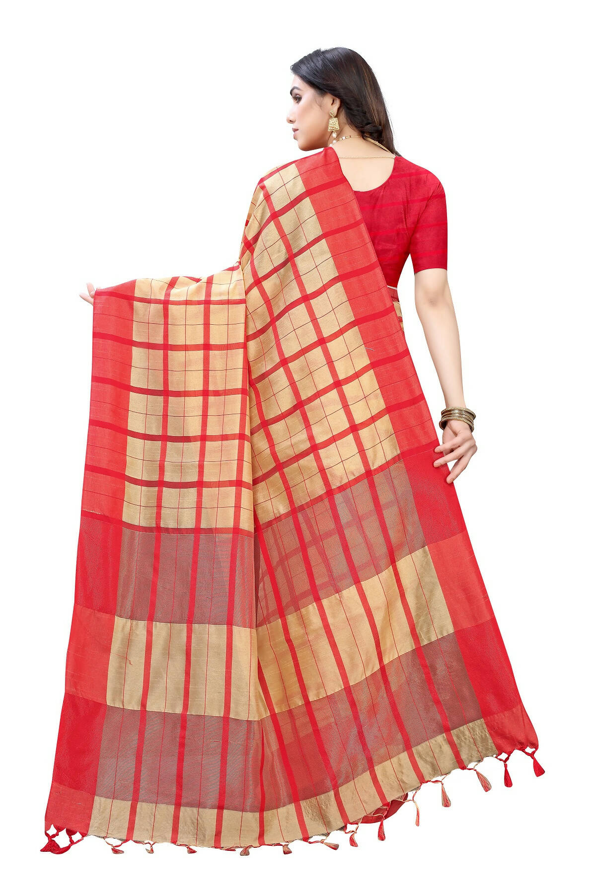 Vamika Cream Cotton Silk Weaving Saree (SATURN CHICKU)