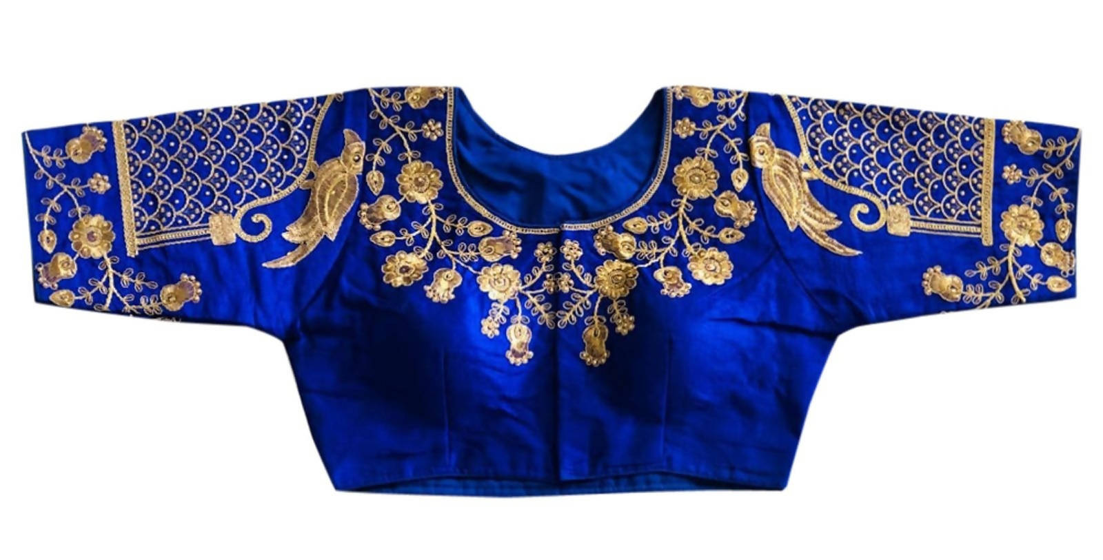 Vamika Blue Banglori Silk Embroidery Blouse For Women